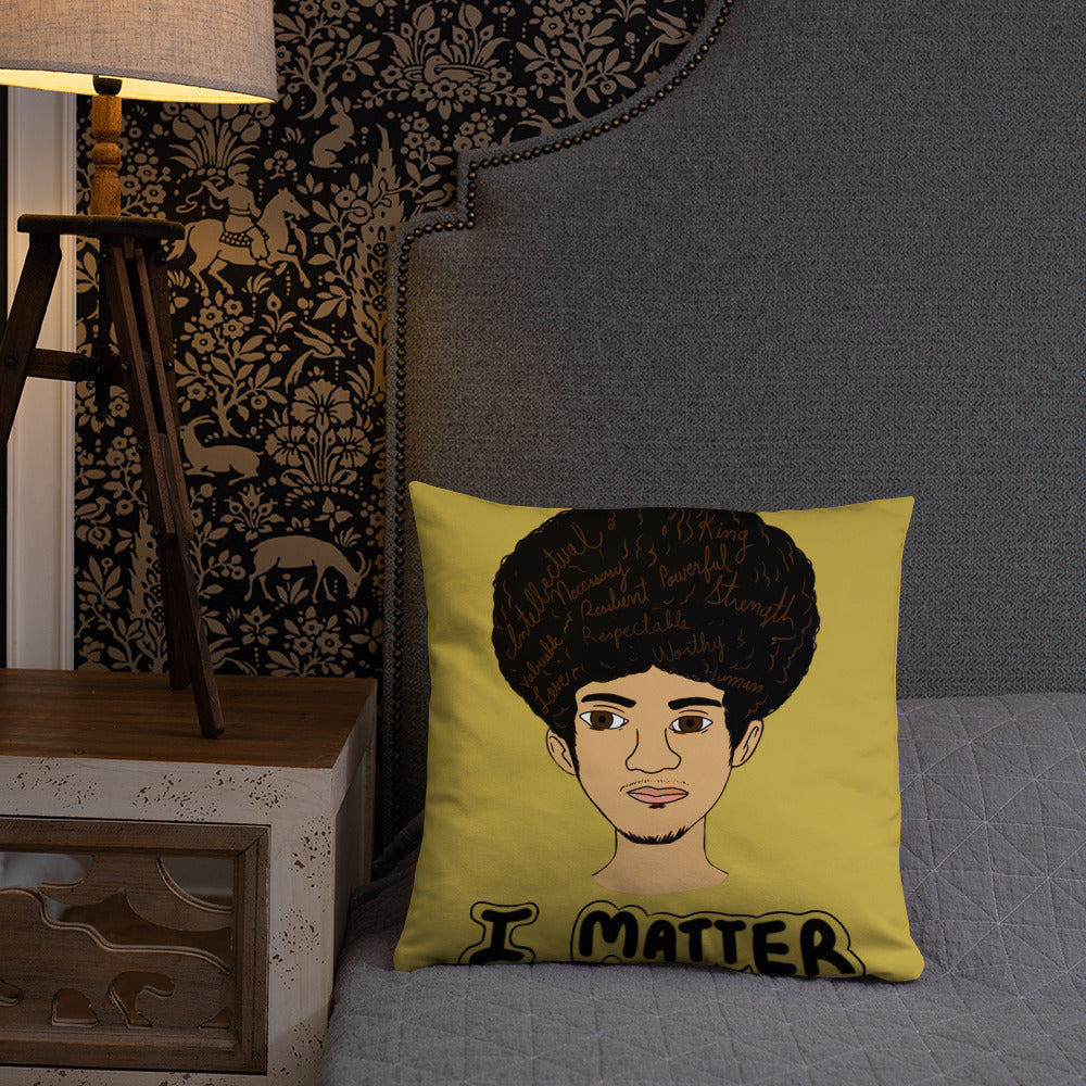 'I Matter' Black King Strong Black Man Afrocentric Assorted Colors Throw Pillow