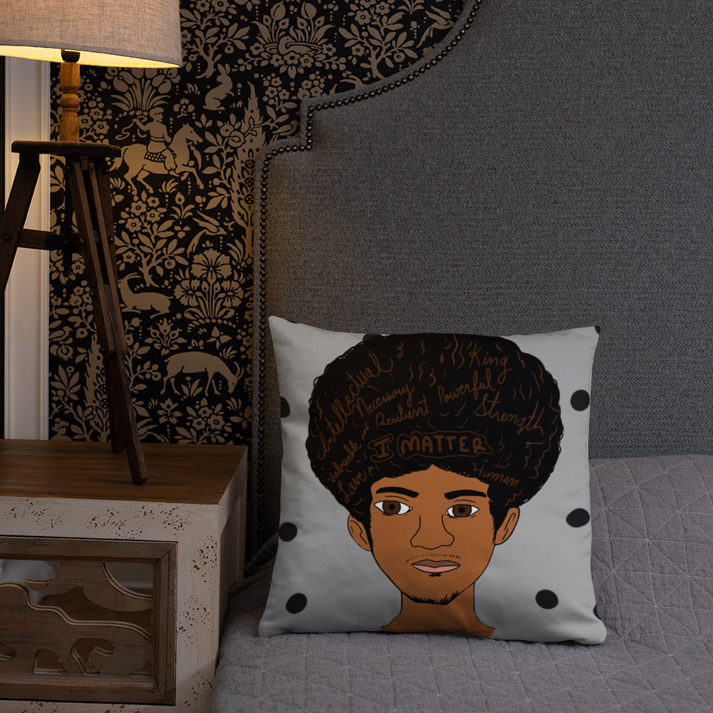'I Matter' Black King Strong Black Man Afrocentric Assorted Colors Throw Pillow