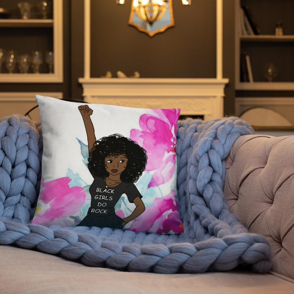 Black Girls Rock Black Queen Throw Pillow