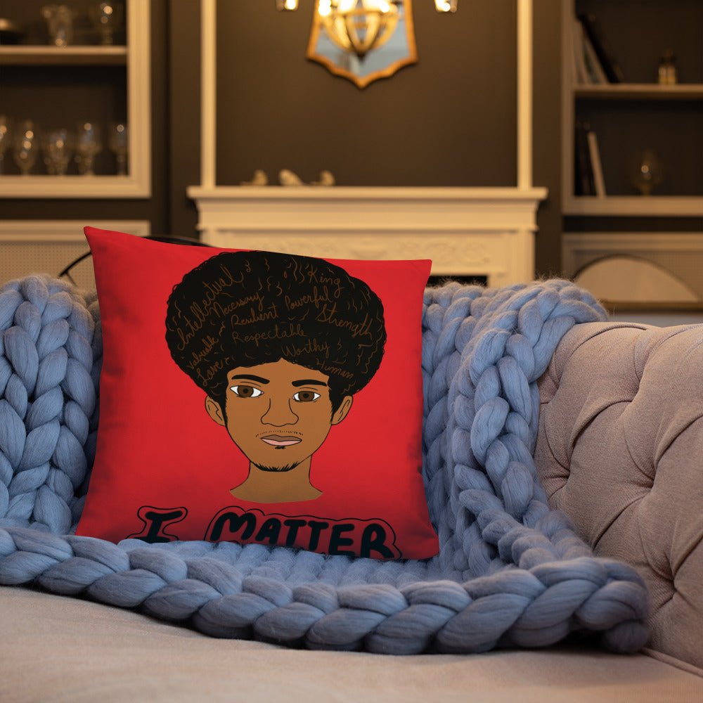 'I Matter' Black King Strong Black Man Afrocentric Assorted Colors Throw Pillow