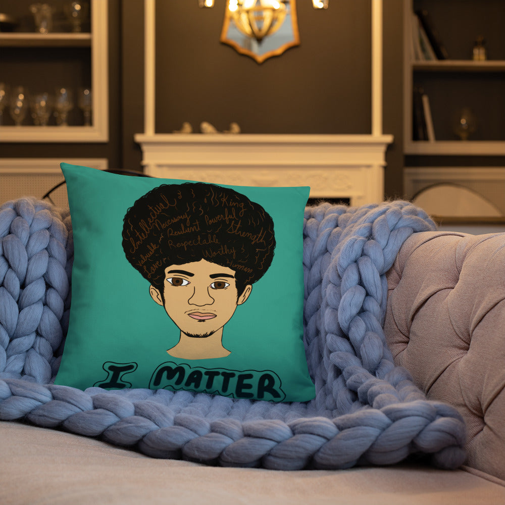 'I Matter' Black King Strong Black Man Afrocentric Throw Pillow