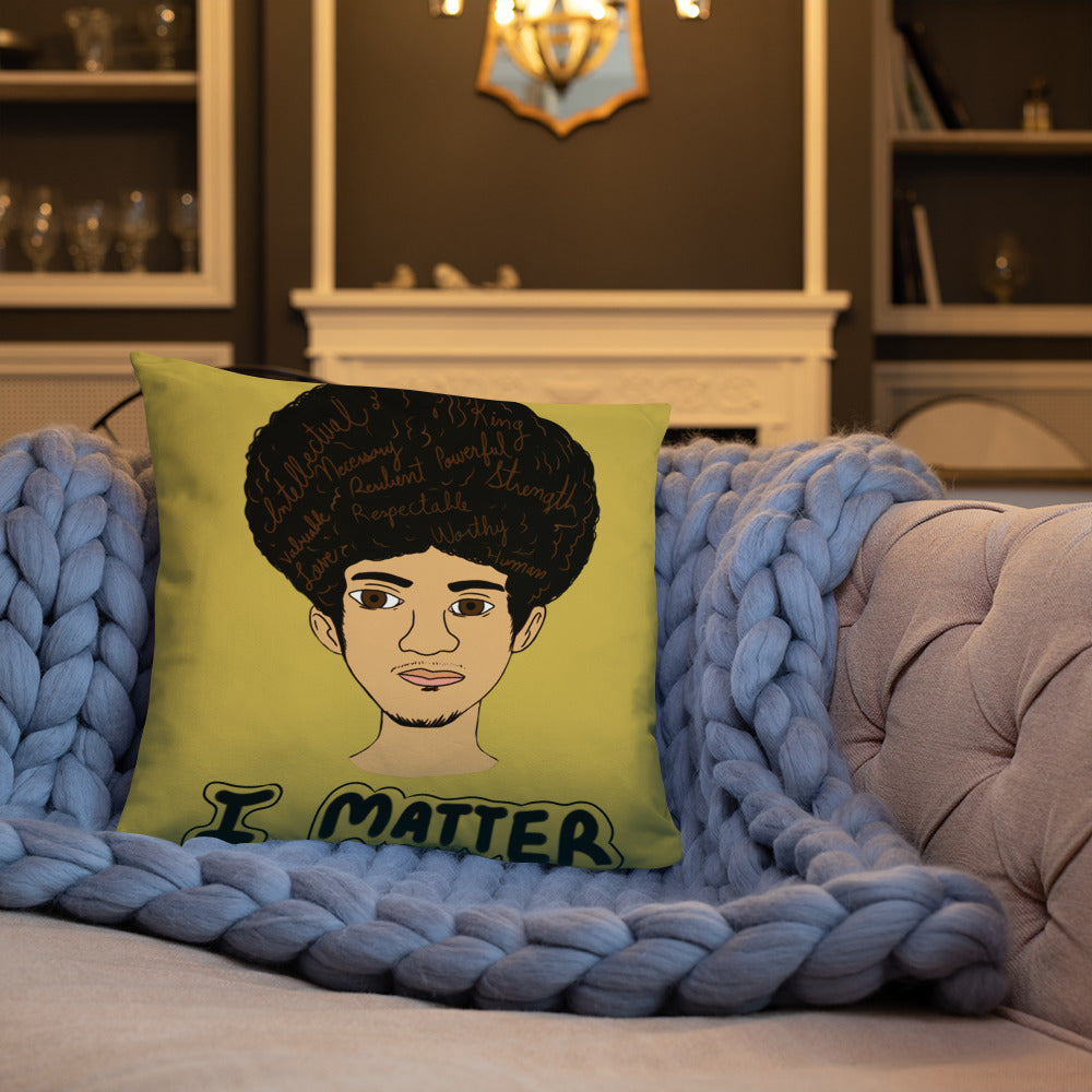 'I Matter' Black King Strong Black Man Afrocentric Assorted Colors Throw Pillow