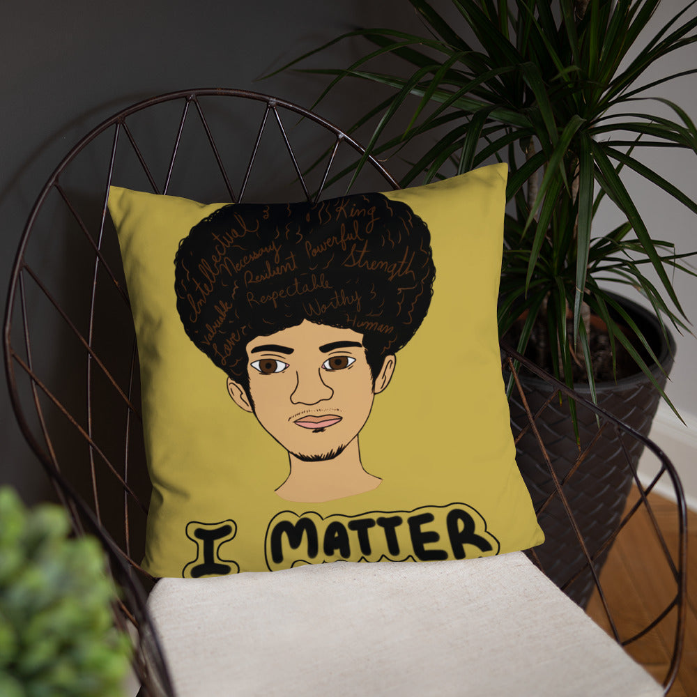 'I Matter' Black King Strong Black Man Afrocentric Assorted Colors Throw Pillow