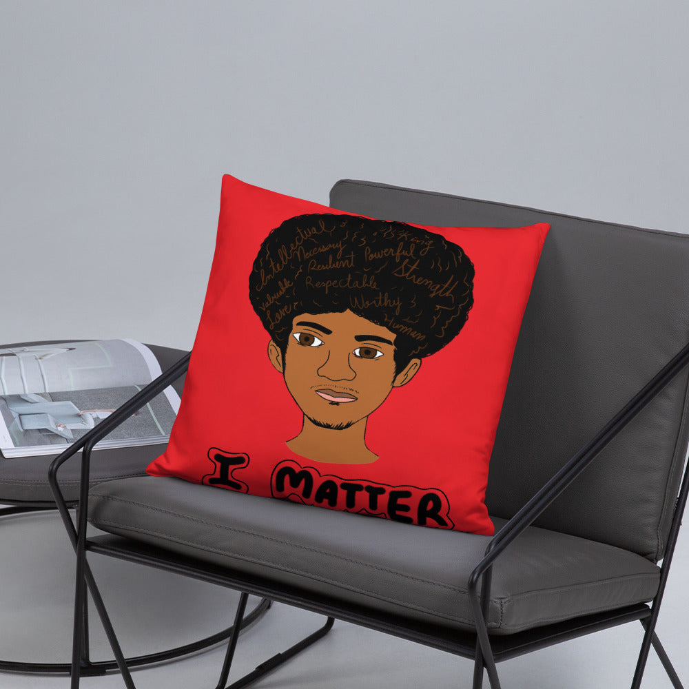'I Matter' Black King Strong Black Man Afrocentric Assorted Colors Throw Pillow