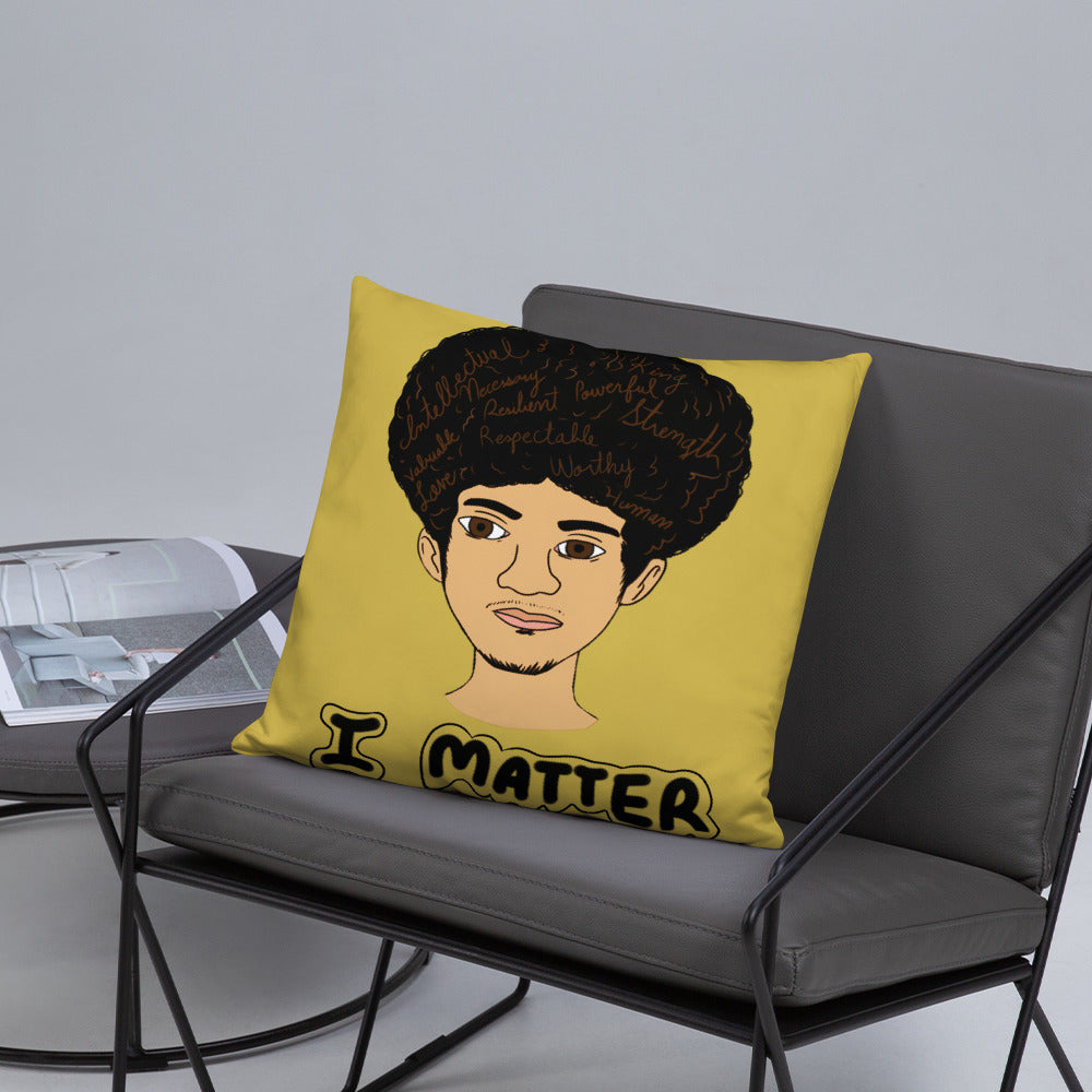 'I Matter' Black King Strong Black Man Afrocentric Assorted Colors Throw Pillow