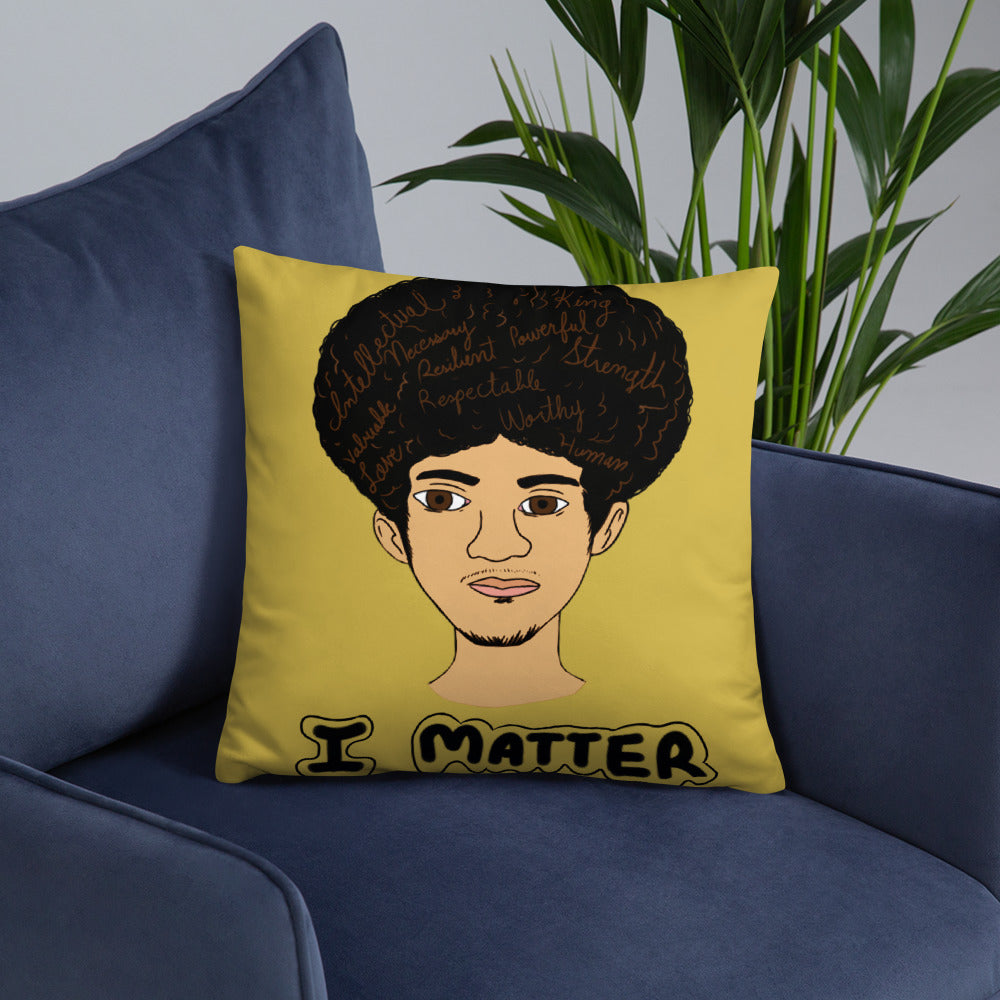 'I Matter' Black King Strong Black Man Afrocentric Assorted Colors Throw Pillow