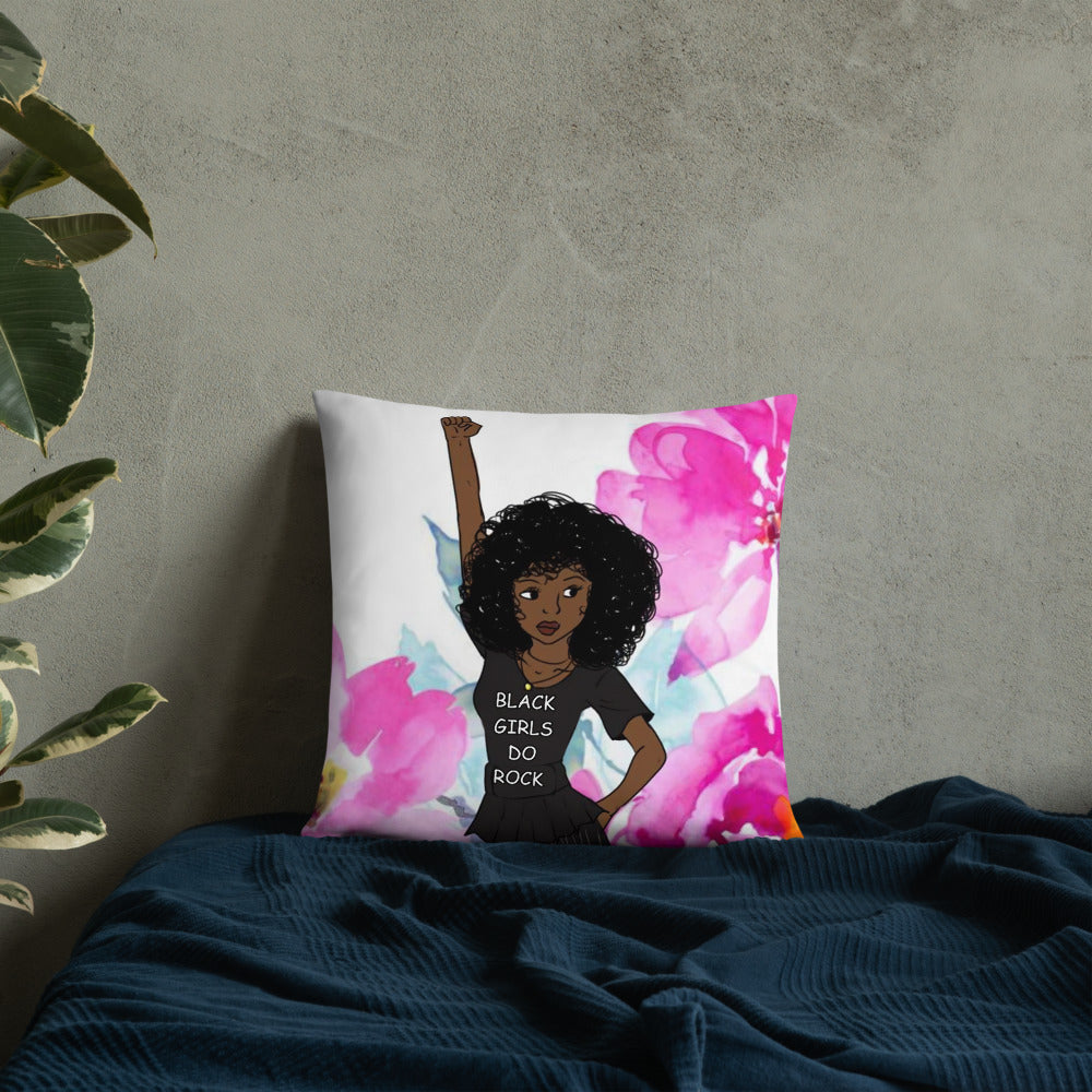 Black Girls Rock Black Queen Throw Pillow