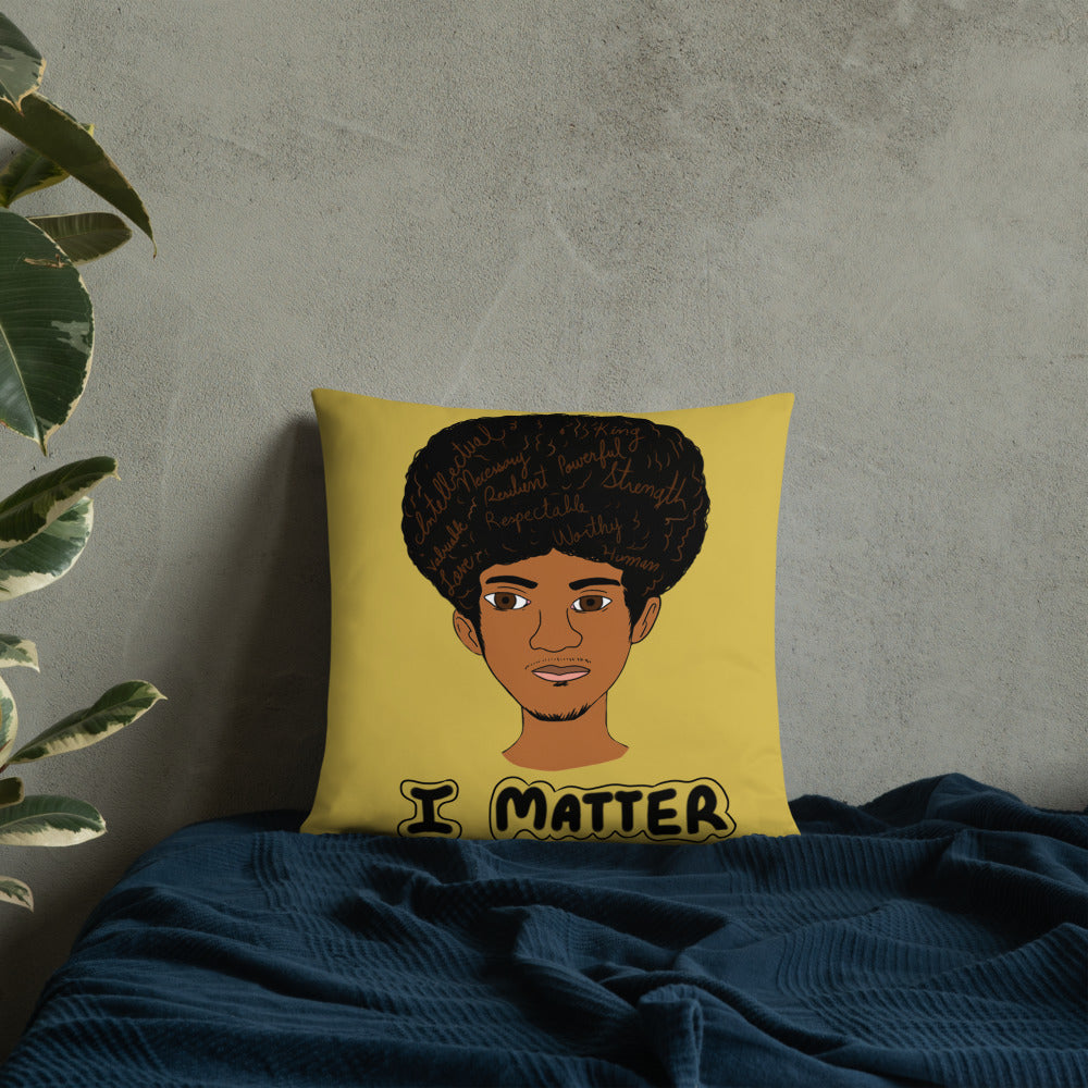 'I Matter' Black King Strong Black Man Afrocentric Assorted Colors Throw Pillow