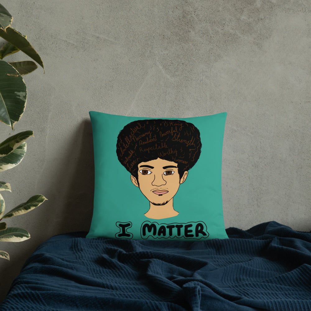 'I Matter' Black King Strong Black Man Afrocentric Throw Pillow