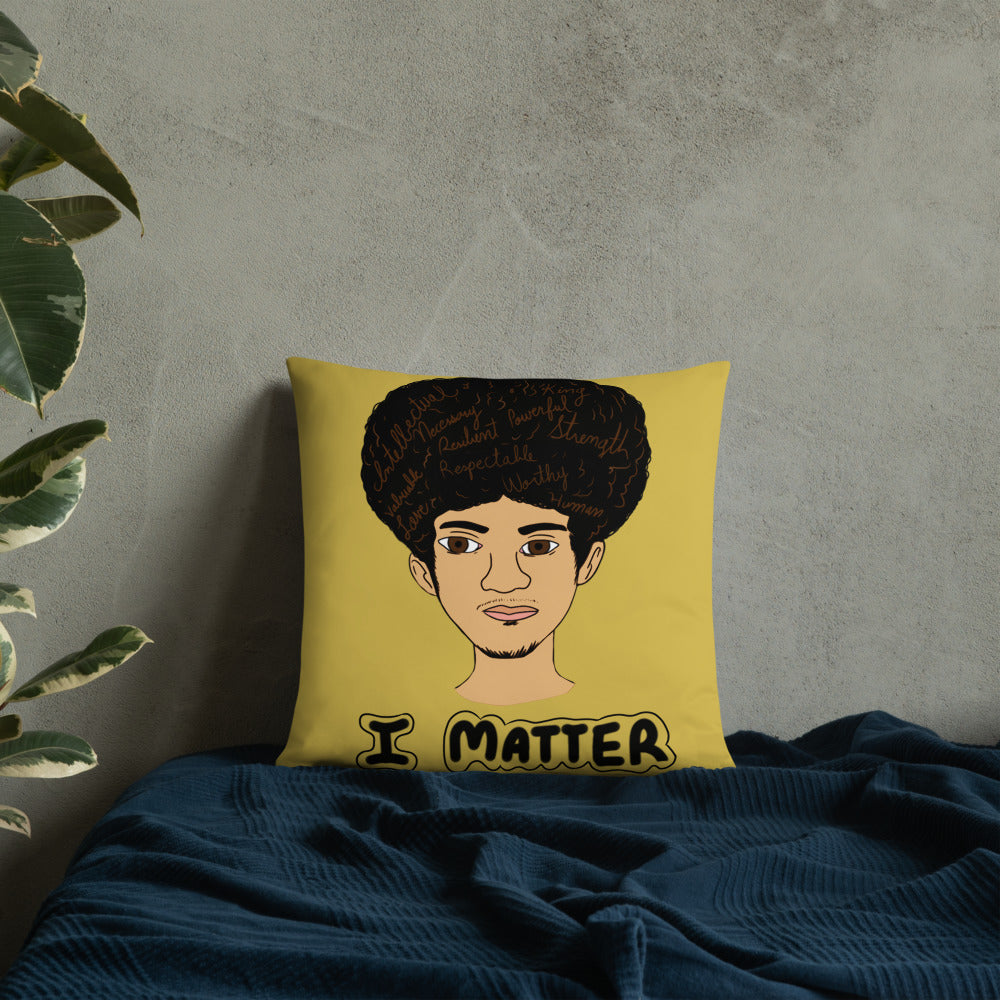 'I Matter' Black King Strong Black Man Afrocentric Assorted Colors Throw Pillow