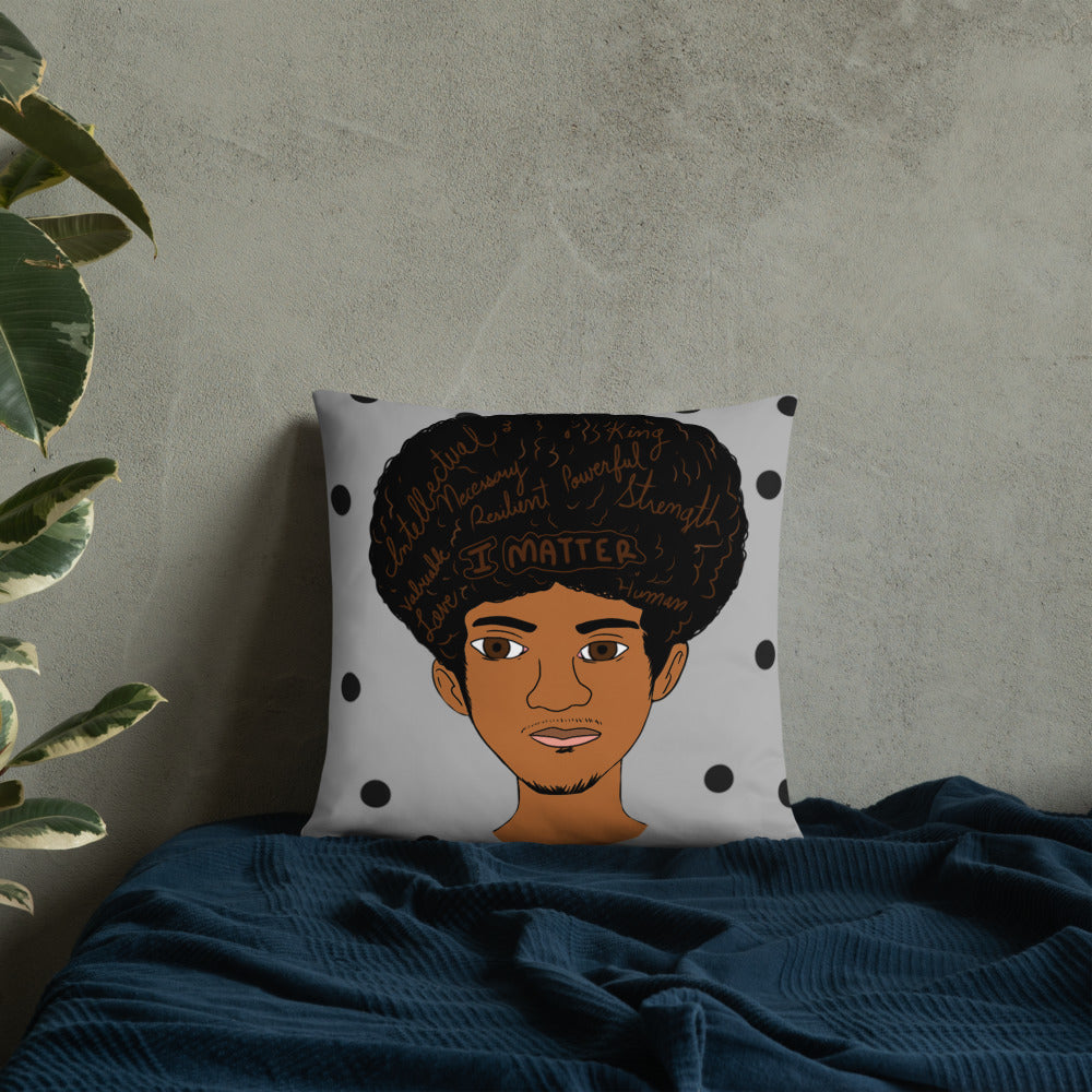 'I Matter' Black King Strong Black Man Afrocentric Assorted Colors Throw Pillow