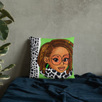 Green Braided/Locs Luxury 18" x 18" Throw Pillow