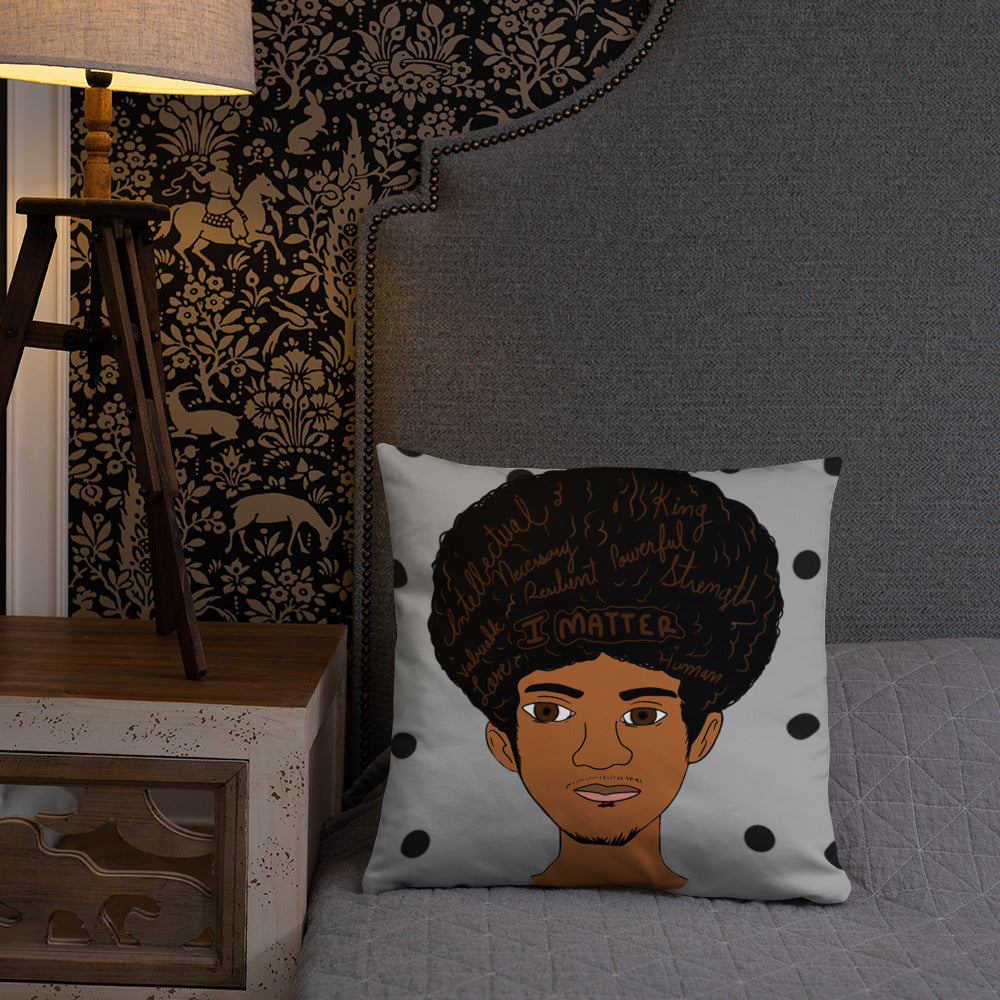 'I Matter' Black King Strong Black Man Afrocentric Assorted Colors Throw Pillow