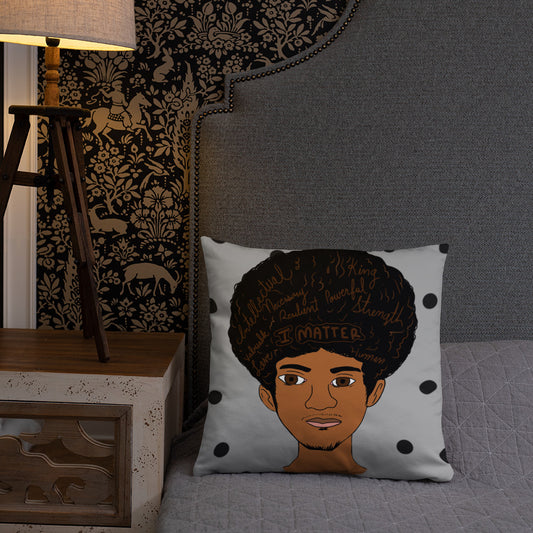 'I Matter' Black King Strong Black Man Afrocentric Assorted Colors Throw Pillow