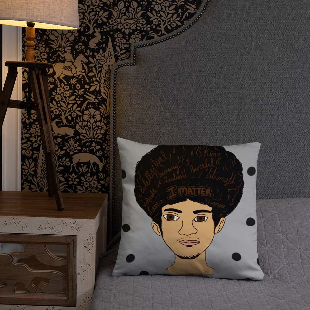 'I Matter' Black King Strong Black Man Afrocentric Assorted Colors Throw Pillow