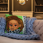 Green Braided/Locs Luxury 18" x 18" Throw Pillow