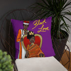 Black Love Black Couple King and Queen Square Throw Pillow