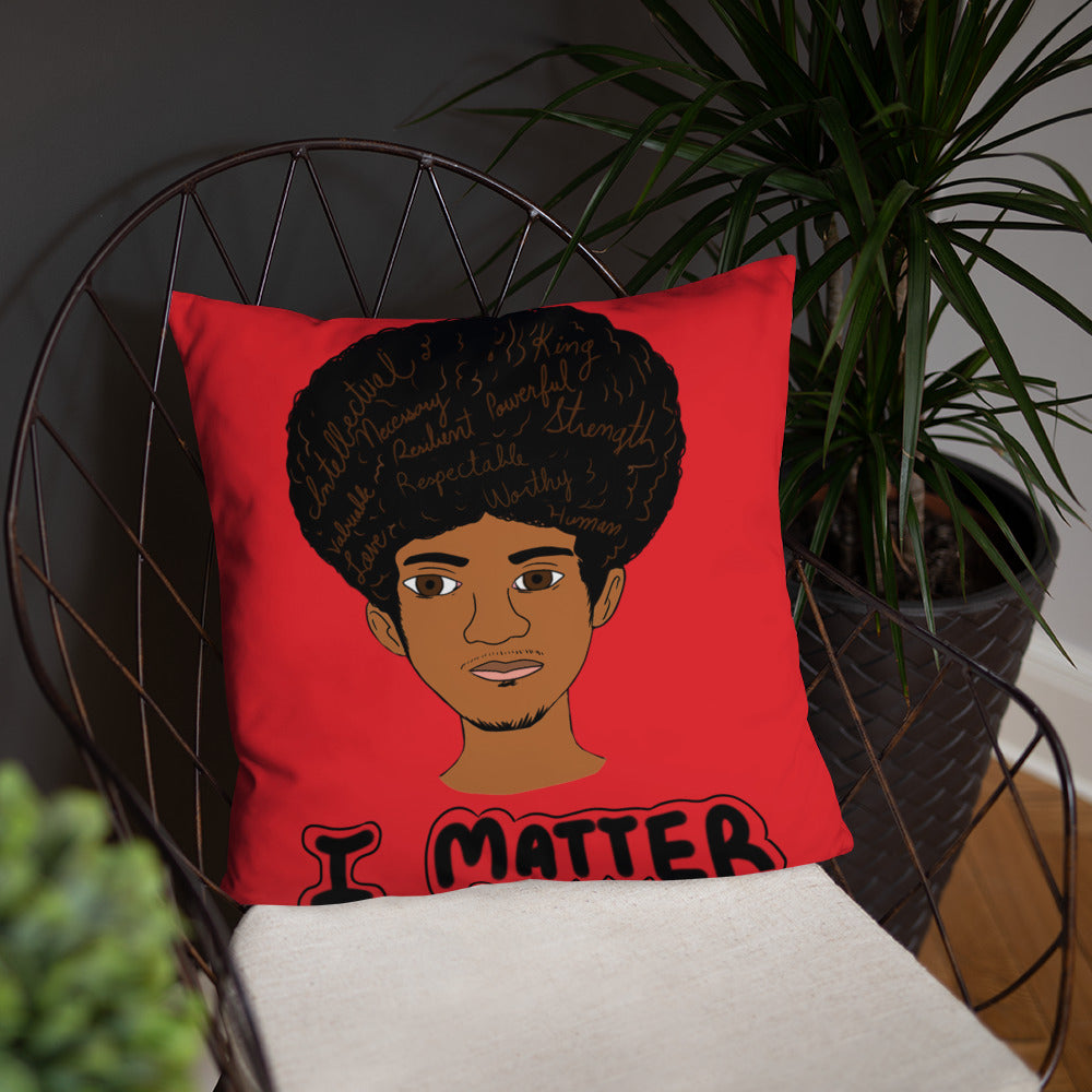 'I Matter' Black King Strong Black Man Afrocentric Assorted Colors Throw Pillow