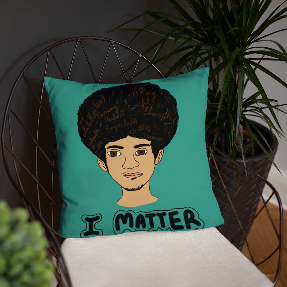 'I Matter' Black King Strong Black Man Afrocentric Throw Pillow