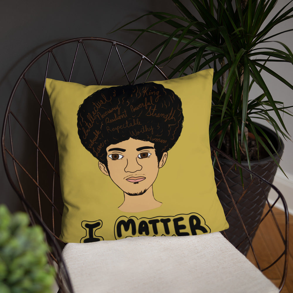 'I Matter' Black King Strong Black Man Afrocentric Assorted Colors Throw Pillow