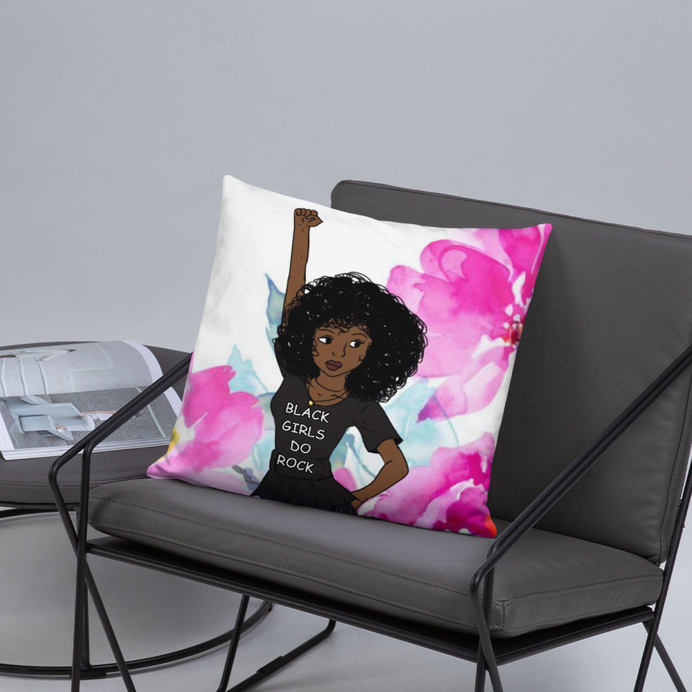 Black Girls Rock Black Queen Throw Pillow