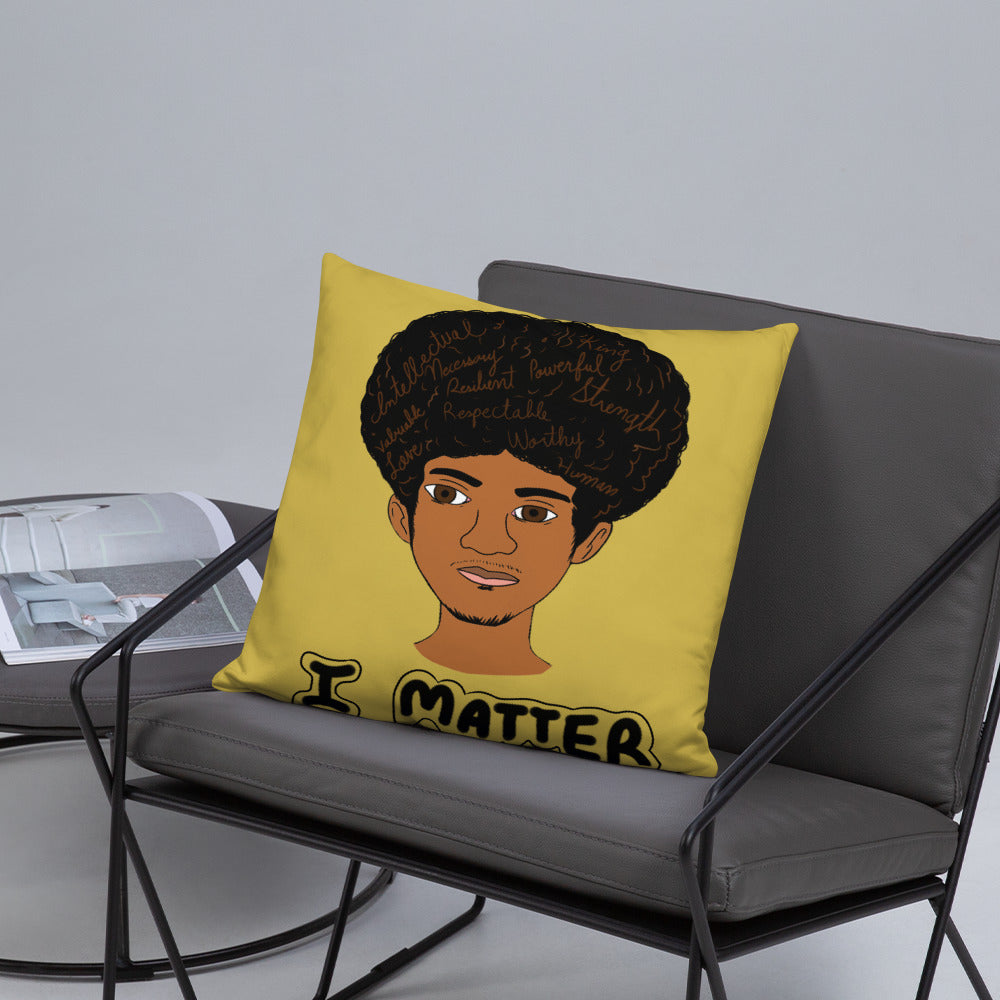 'I Matter' Black King Strong Black Man Afrocentric Assorted Colors Throw Pillow