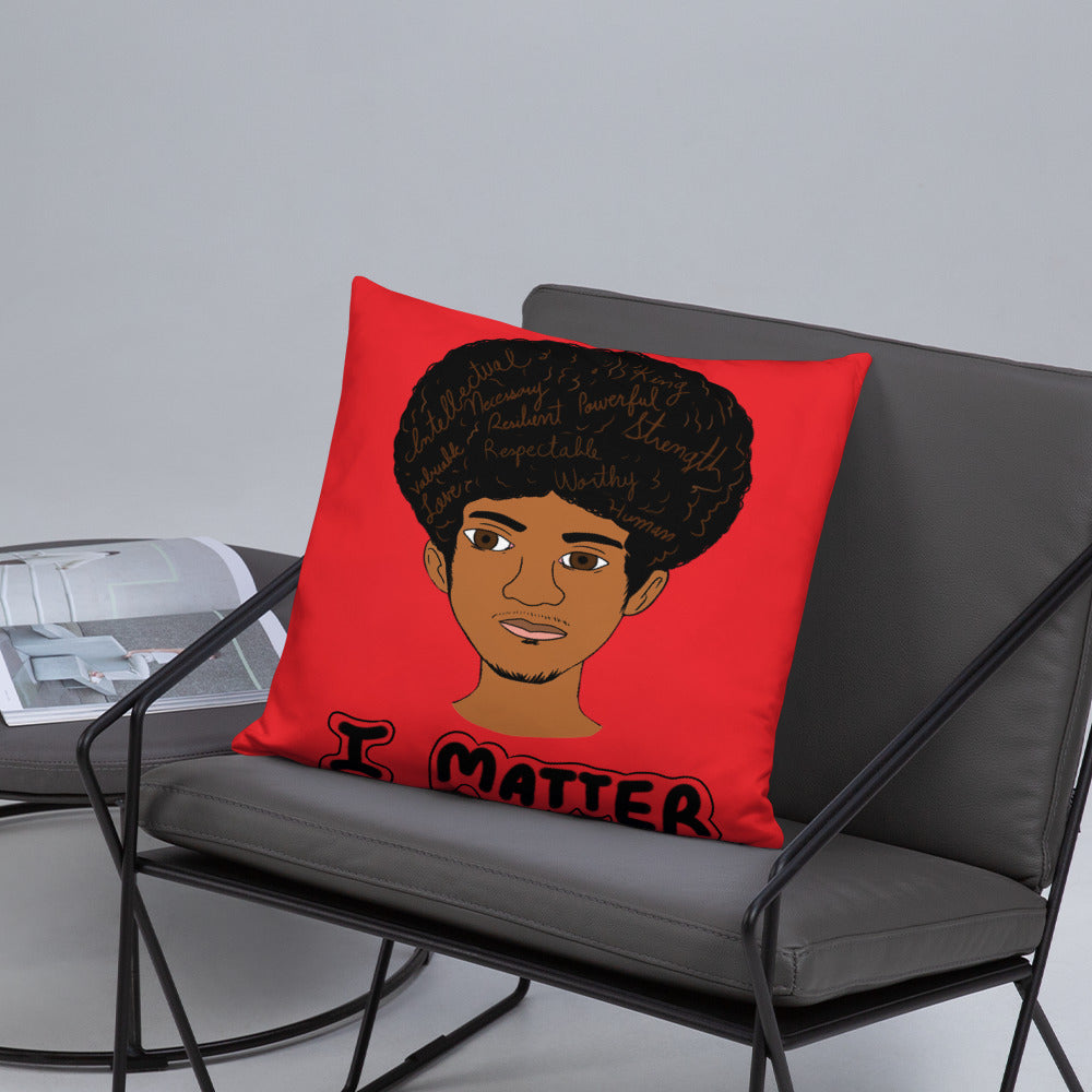 'I Matter' Black King Strong Black Man Afrocentric Assorted Colors Throw Pillow