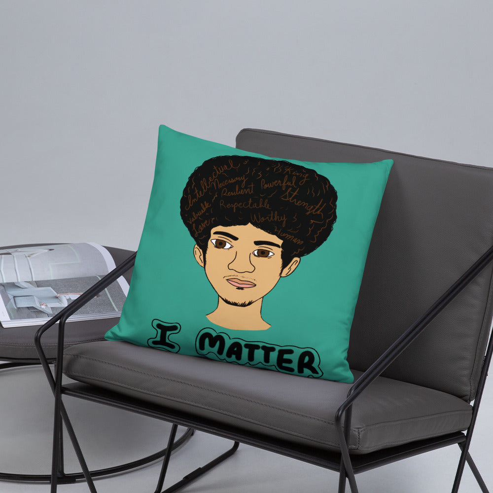 'I Matter' Black King Strong Black Man Afrocentric Throw Pillow