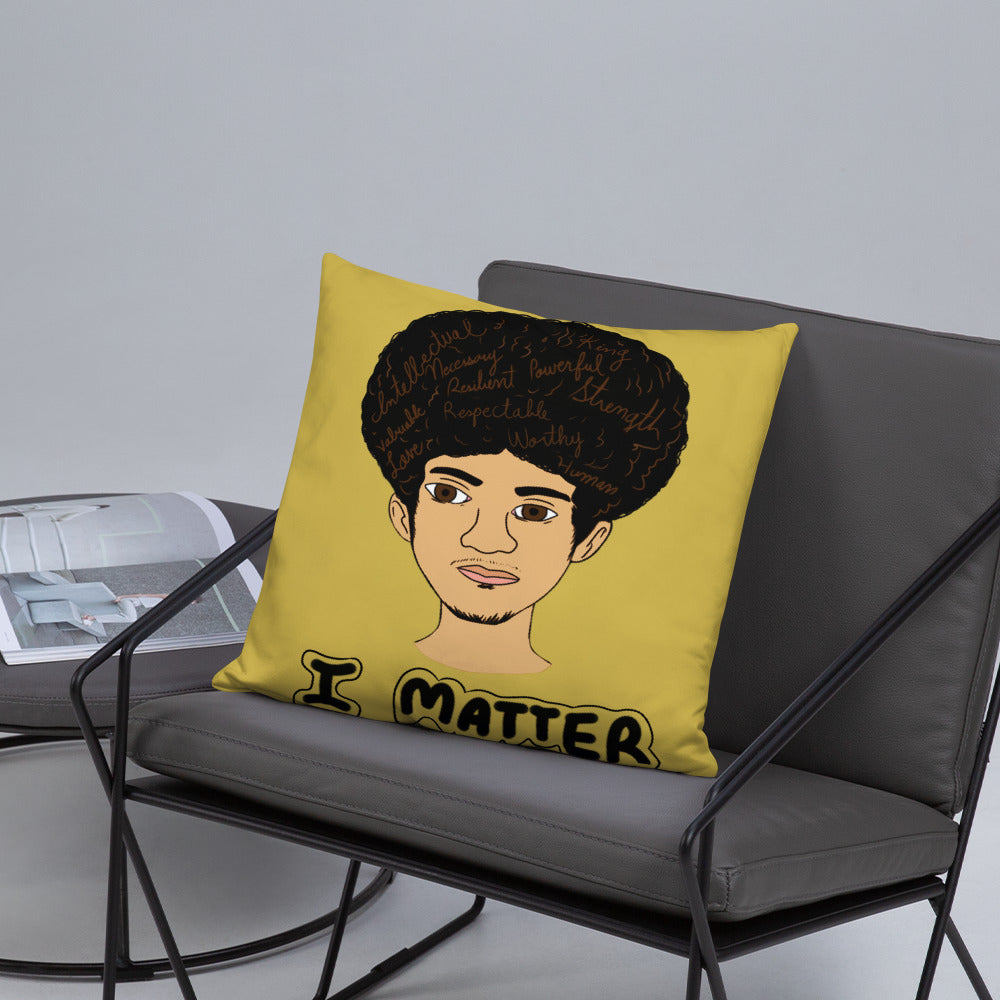 'I Matter' Black King Strong Black Man Afrocentric Assorted Colors Throw Pillow