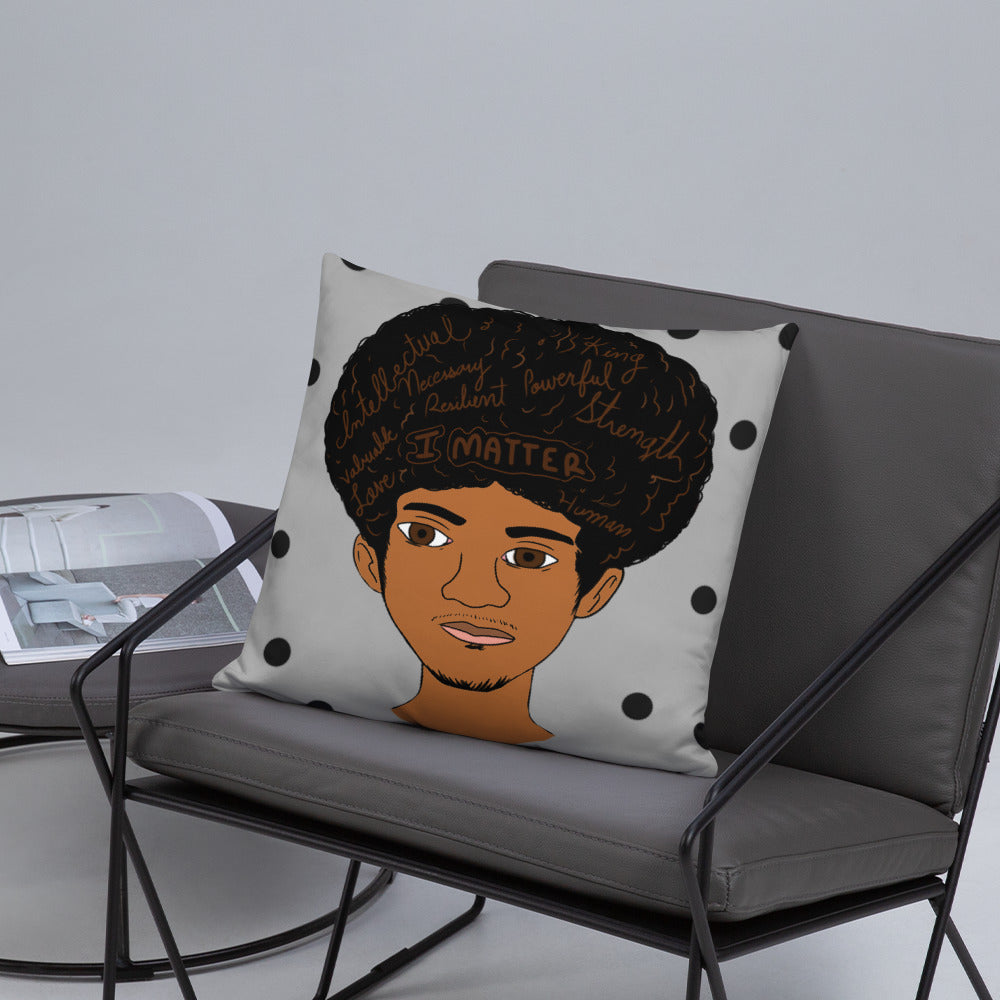 'I Matter' Black King Strong Black Man Afrocentric Assorted Colors Throw Pillow