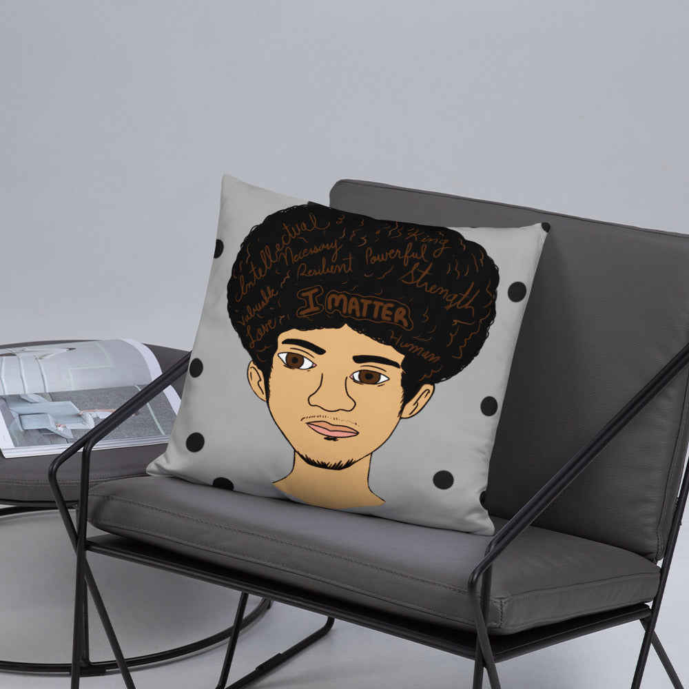 'I Matter' Black King Strong Black Man Afrocentric Assorted Colors Throw Pillow