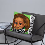 Green Braided/Locs Luxury 18" x 18" Throw Pillow