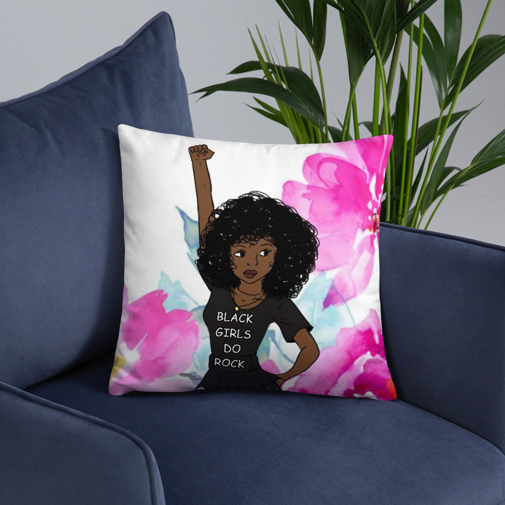 Black Girls Rock Black Queen Throw Pillow