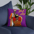 Black Love Black Couple King and Queen Square Throw Pillow