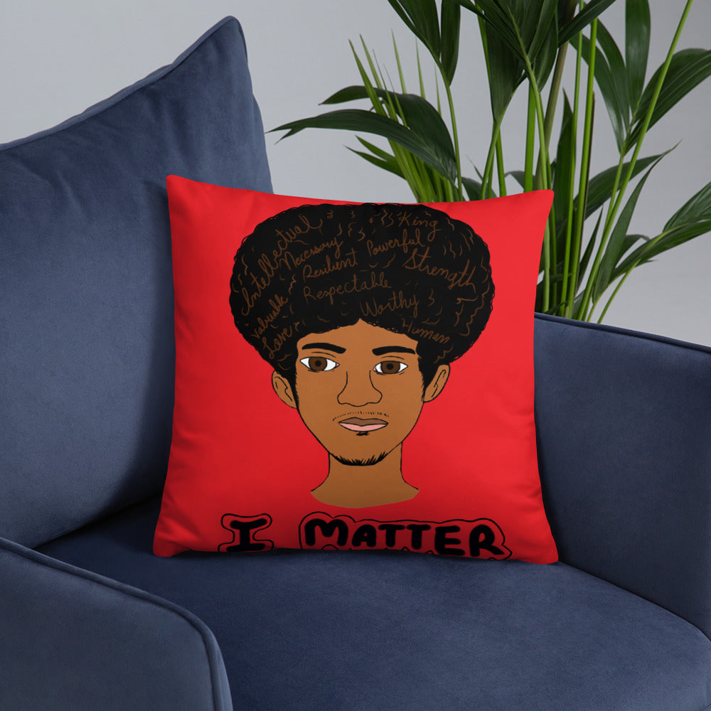 'I Matter' Black King Strong Black Man Afrocentric Assorted Colors Throw Pillow