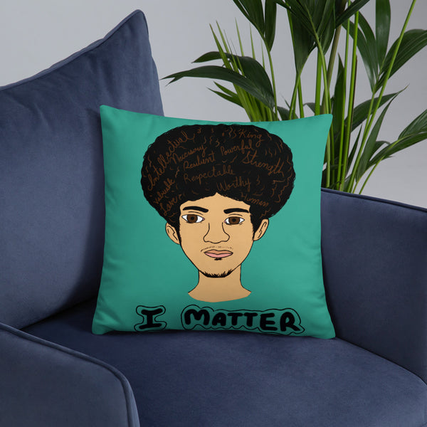 'I Matter' Black King Strong Black Man Afrocentric Throw Pillow