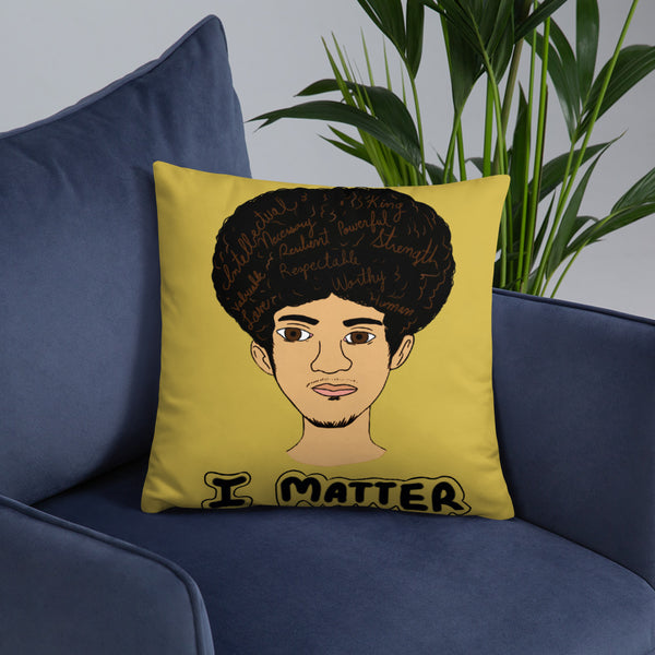 'I Matter' Black King Strong Black Man Afrocentric Assorted Colors Throw Pillow