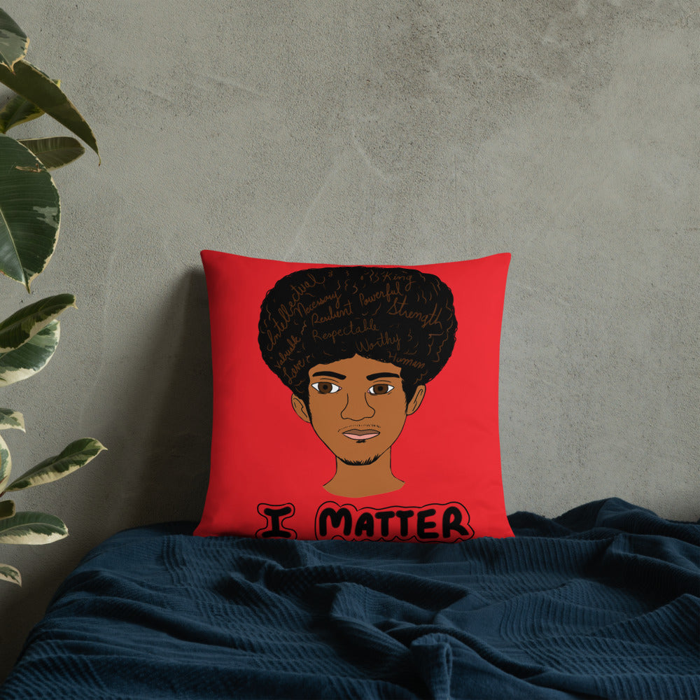 'I Matter' Black King Strong Black Man Afrocentric Assorted Colors Throw Pillow