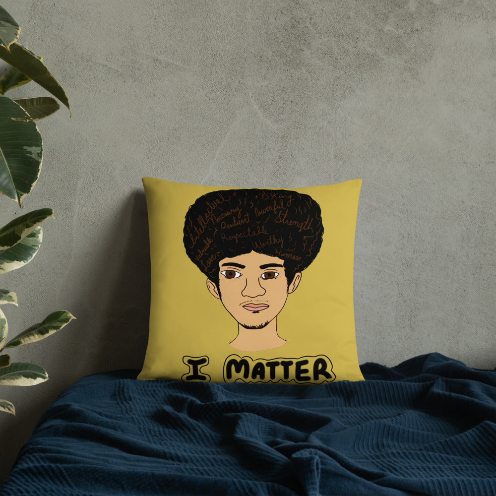 'I Matter' Black King Strong Black Man Afrocentric Assorted Colors Throw Pillow