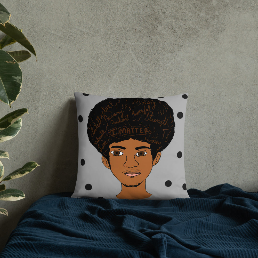 'I Matter' Black King Strong Black Man Afrocentric Assorted Colors Throw Pillow