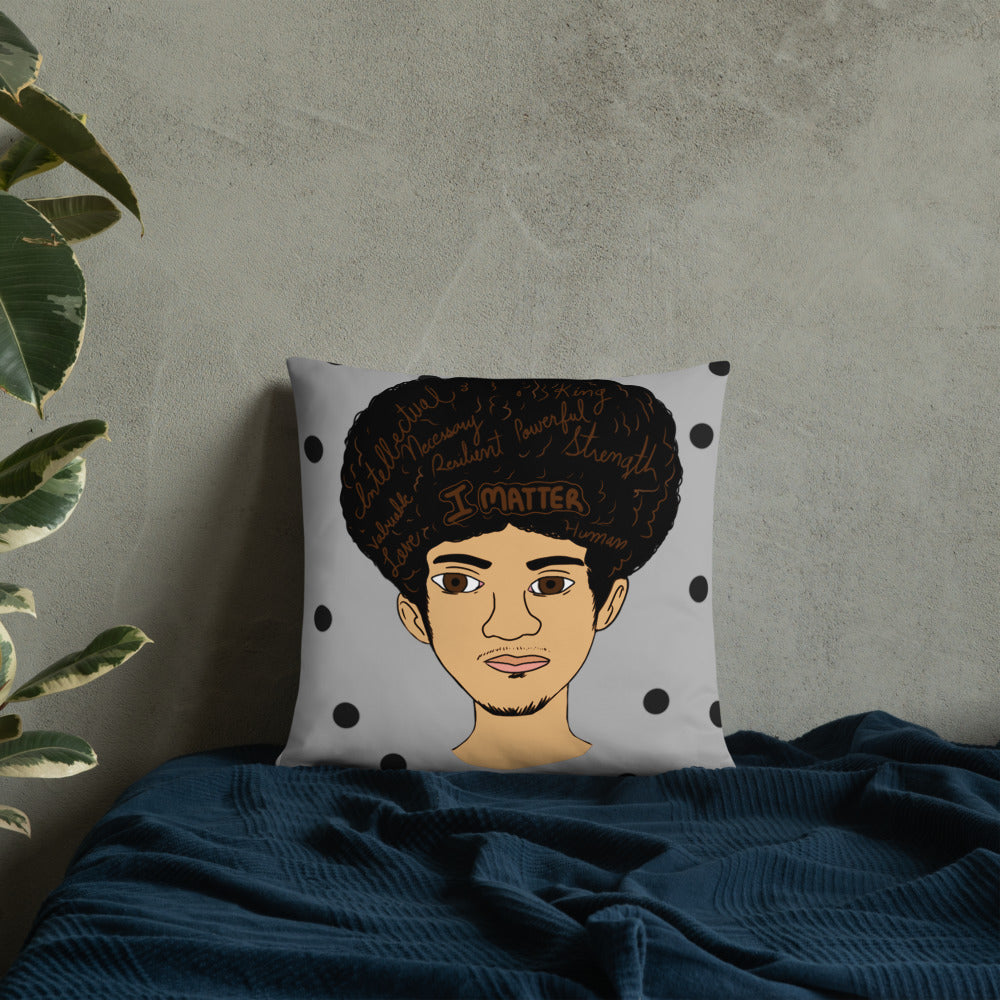 'I Matter' Black King Strong Black Man Afrocentric Assorted Colors Throw Pillow