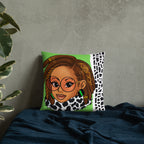 Green Braided/Locs Luxury 18" x 18" Throw Pillow