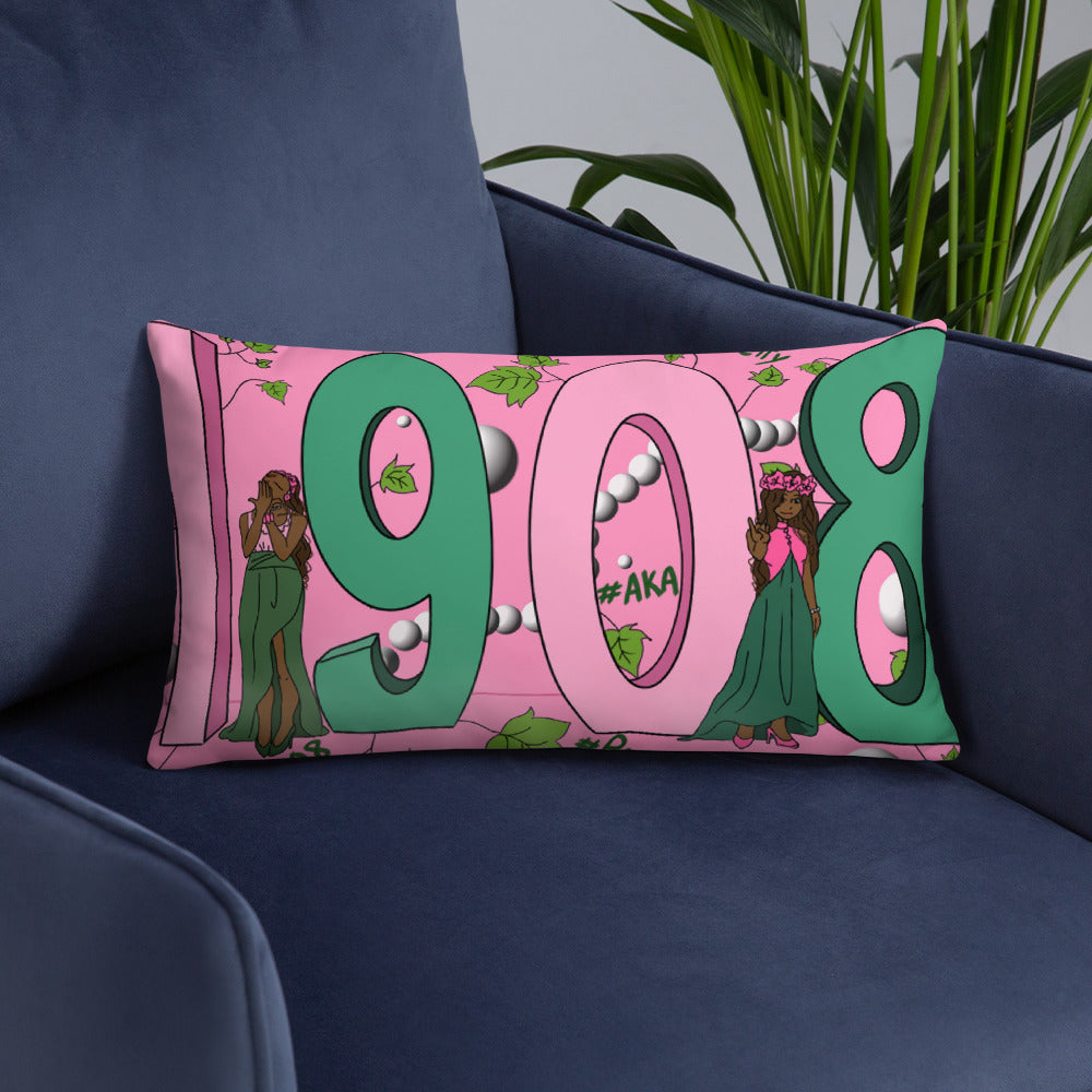 Alpha Kappa Alpha Black Greek Sorority 20" x 12" Pillow