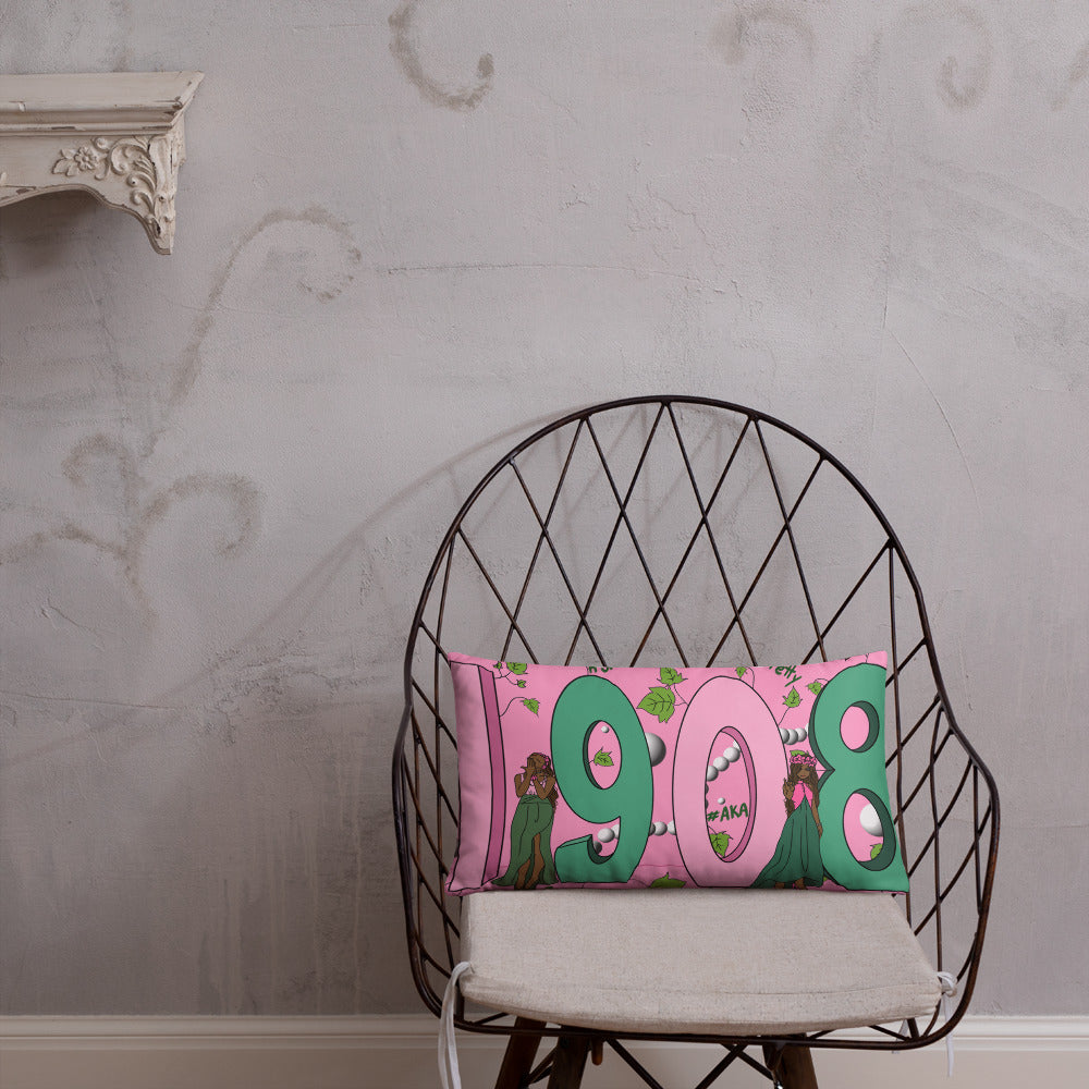 Alpha Kappa Alpha Black Greek Sorority 20" x 12" Pillow