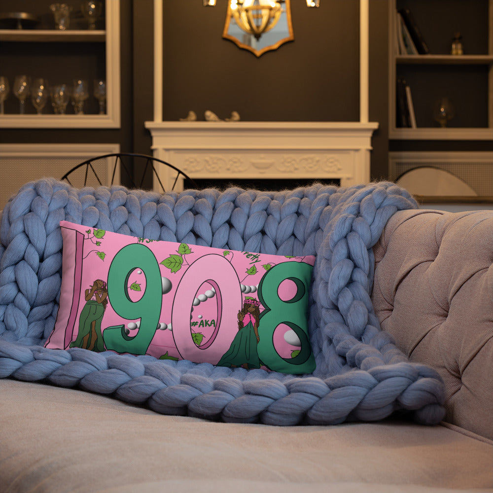 Alpha Kappa Alpha Black Greek Sorority 20" x 12" Pillow