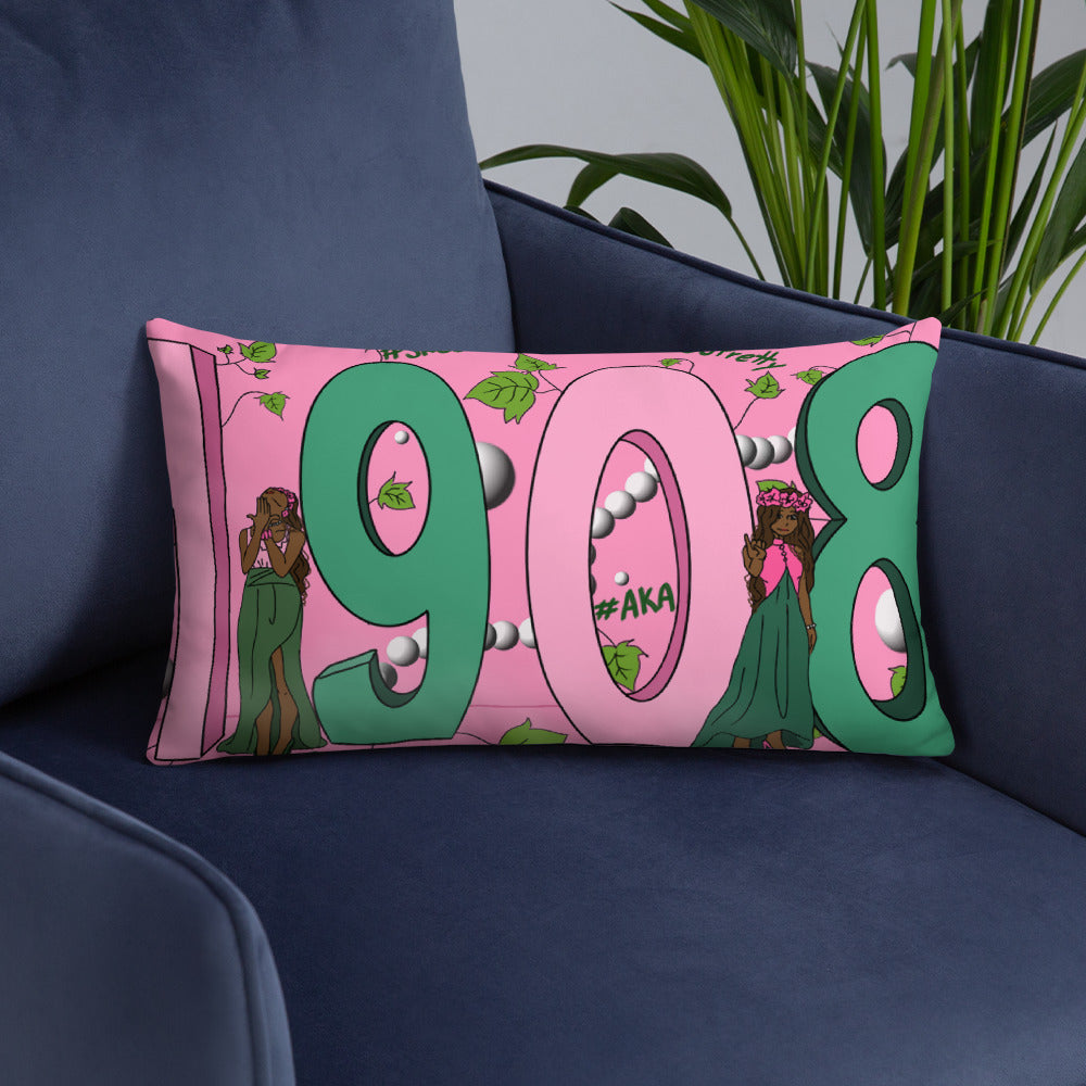 Alpha Kappa Alpha Black Greek Sorority 20" x 12" Pillow