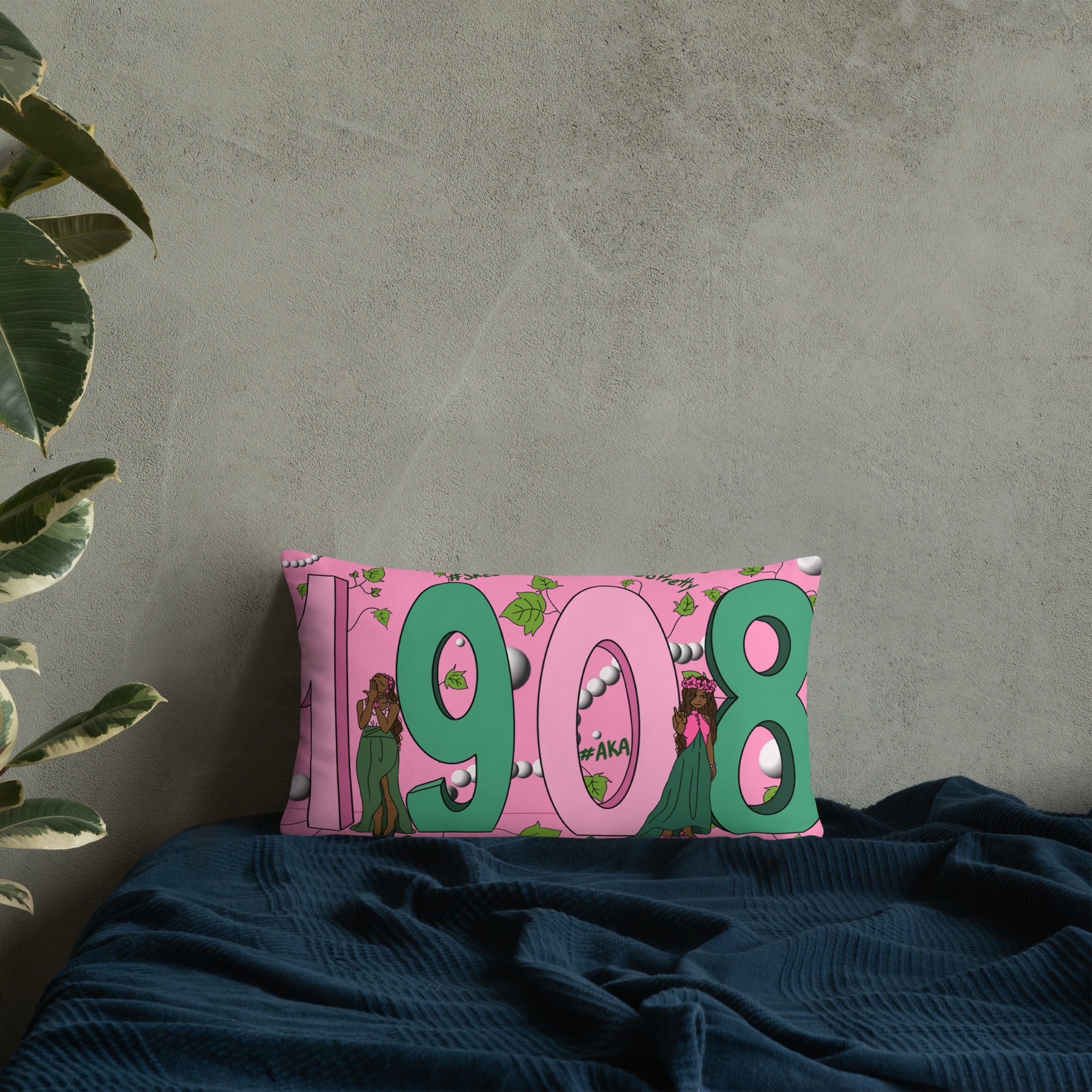 Alpha Kappa Alpha Black Greek Sorority 20" x 12" Pillow