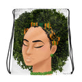 Wrapped, Naturally Melanin Woman Drawstring Bag