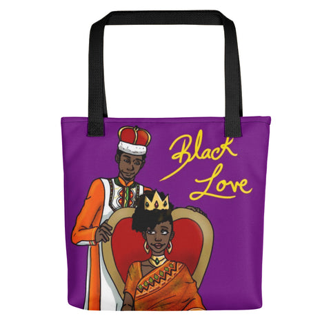 Black Love Black Couple King and Queen Afrocentric Tote Bag