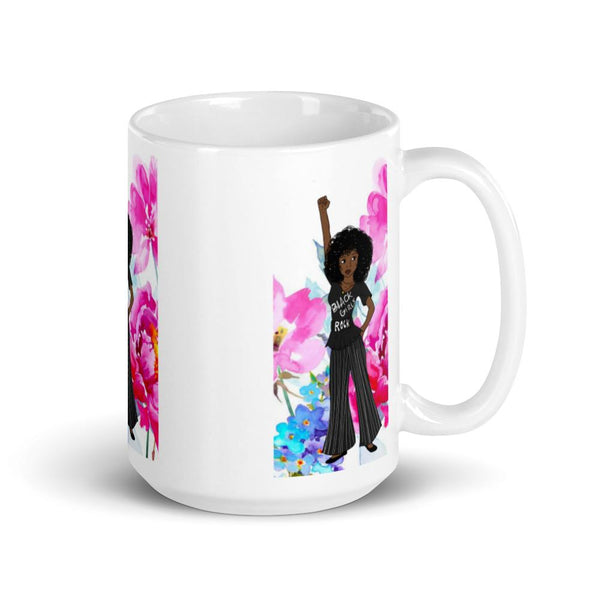 Black girls rock design on both sides of 15oz mug